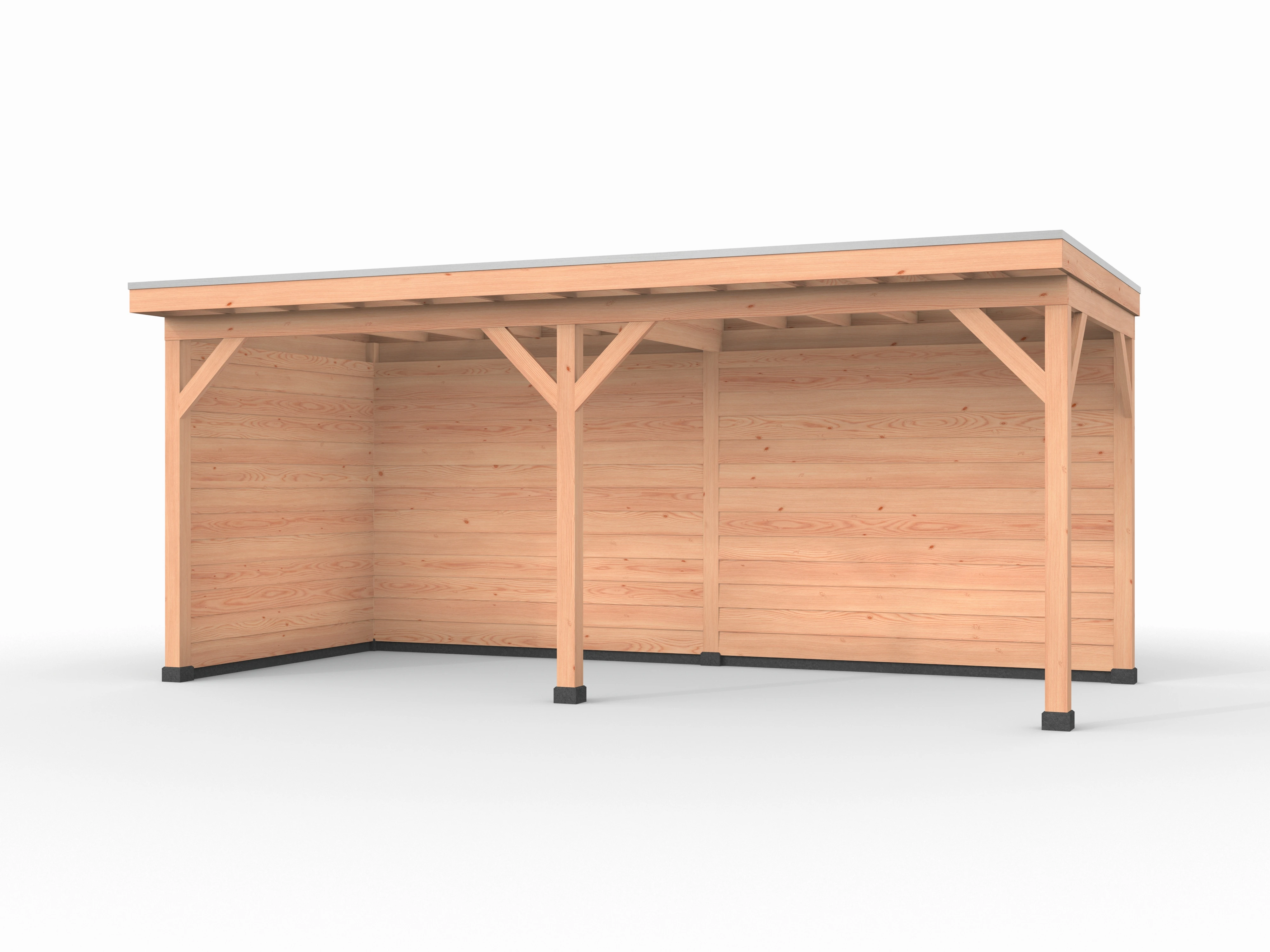 Douglas overkapping, 600 x 250, met achterwand en zijwand, Westwood Comfort - Afbeelding 1